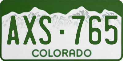 CO license plate AXS765