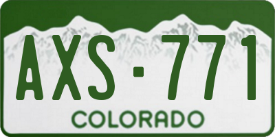 CO license plate AXS771
