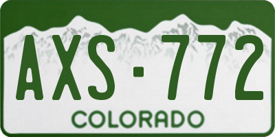 CO license plate AXS772