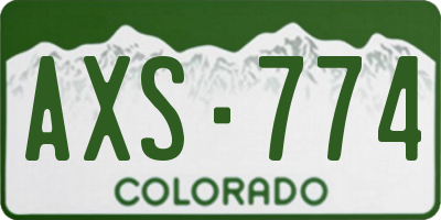 CO license plate AXS774