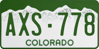 CO license plate AXS778