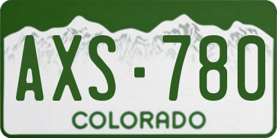 CO license plate AXS780