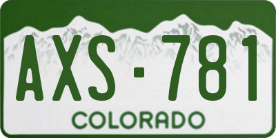 CO license plate AXS781