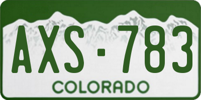 CO license plate AXS783