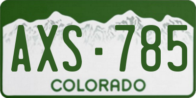 CO license plate AXS785