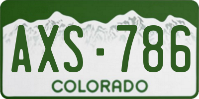 CO license plate AXS786