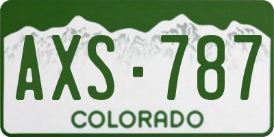 CO license plate AXS787