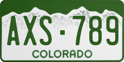 CO license plate AXS789