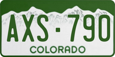 CO license plate AXS790
