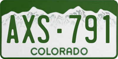 CO license plate AXS791