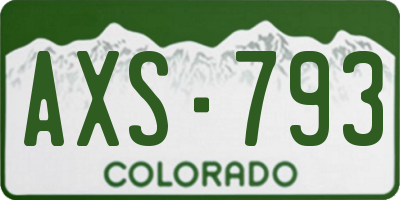 CO license plate AXS793