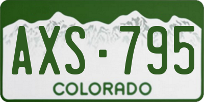 CO license plate AXS795