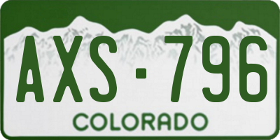 CO license plate AXS796