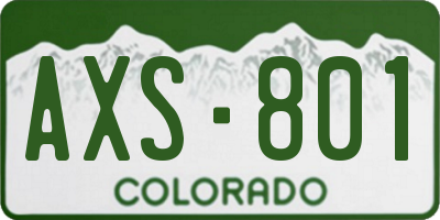 CO license plate AXS801