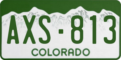 CO license plate AXS813