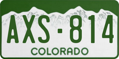 CO license plate AXS814