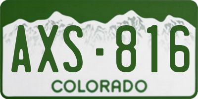 CO license plate AXS816