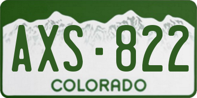 CO license plate AXS822