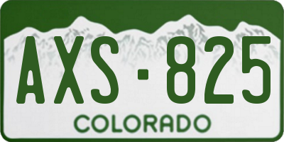 CO license plate AXS825