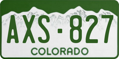 CO license plate AXS827