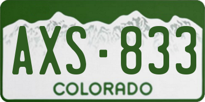 CO license plate AXS833