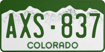 CO license plate AXS837