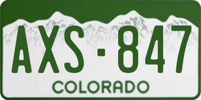 CO license plate AXS847