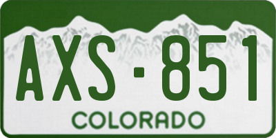 CO license plate AXS851