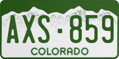 CO license plate AXS859