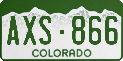 CO license plate AXS866