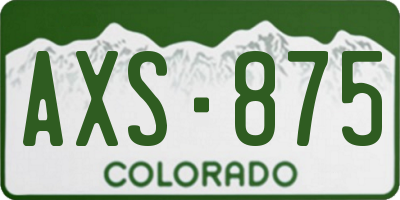 CO license plate AXS875