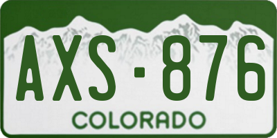 CO license plate AXS876