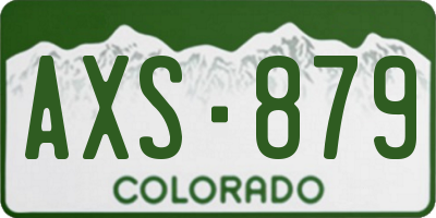 CO license plate AXS879