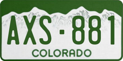 CO license plate AXS881