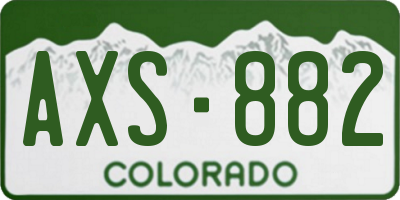 CO license plate AXS882