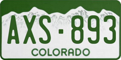 CO license plate AXS893