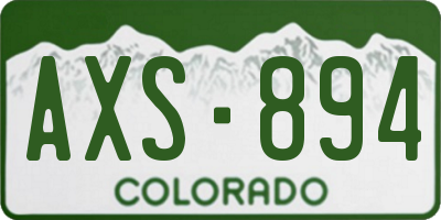 CO license plate AXS894
