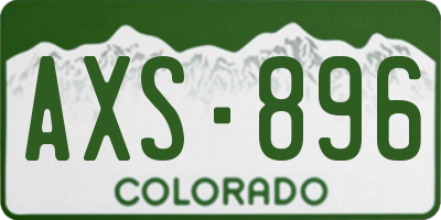 CO license plate AXS896