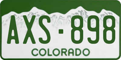CO license plate AXS898