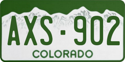 CO license plate AXS902