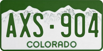 CO license plate AXS904