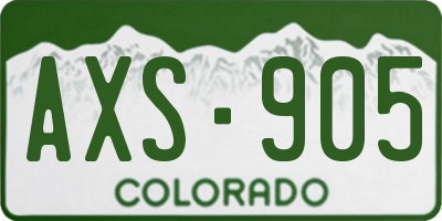 CO license plate AXS905