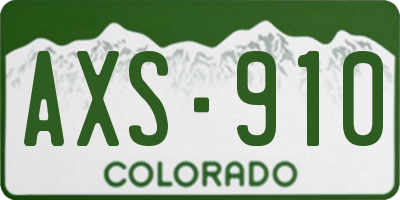 CO license plate AXS910