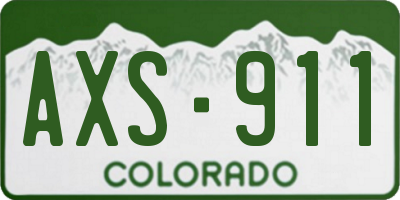 CO license plate AXS911