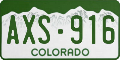 CO license plate AXS916