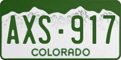 CO license plate AXS917