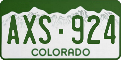 CO license plate AXS924