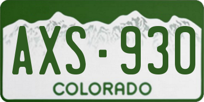 CO license plate AXS930