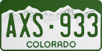 CO license plate AXS933