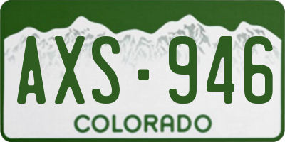 CO license plate AXS946